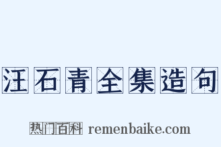 汪石青全集造句是什么意思的图片